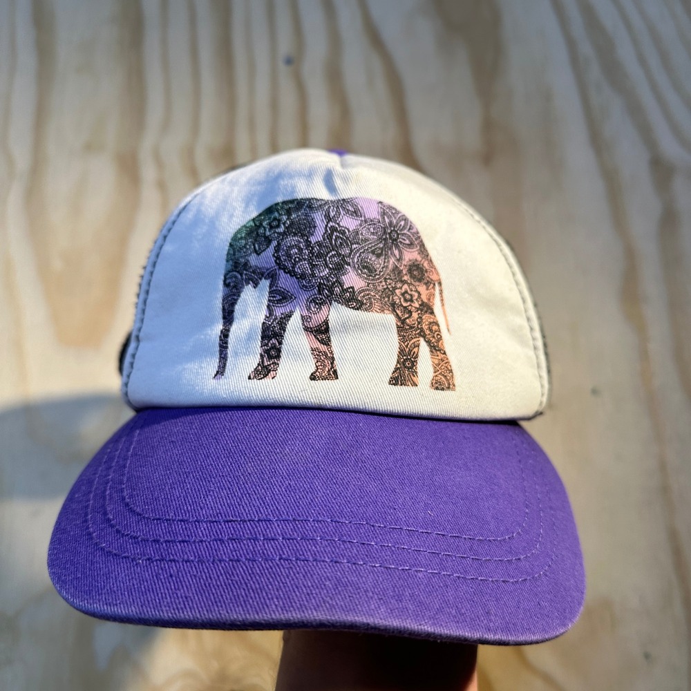 Empyre Purple Elephant Mandala Mesh Snapback Trucker Hat OS